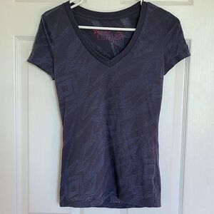 Nollie Y2K Gray Lightly Fitted Short Sleeve T-Shirt With Sheer Geometric Details